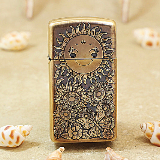 Zippo Exquisite 3D Carved Sunflower Design DS346