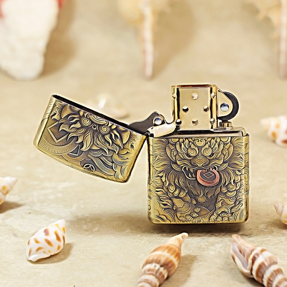Zippo Red Copper Embossed Pixiu 168-DS385