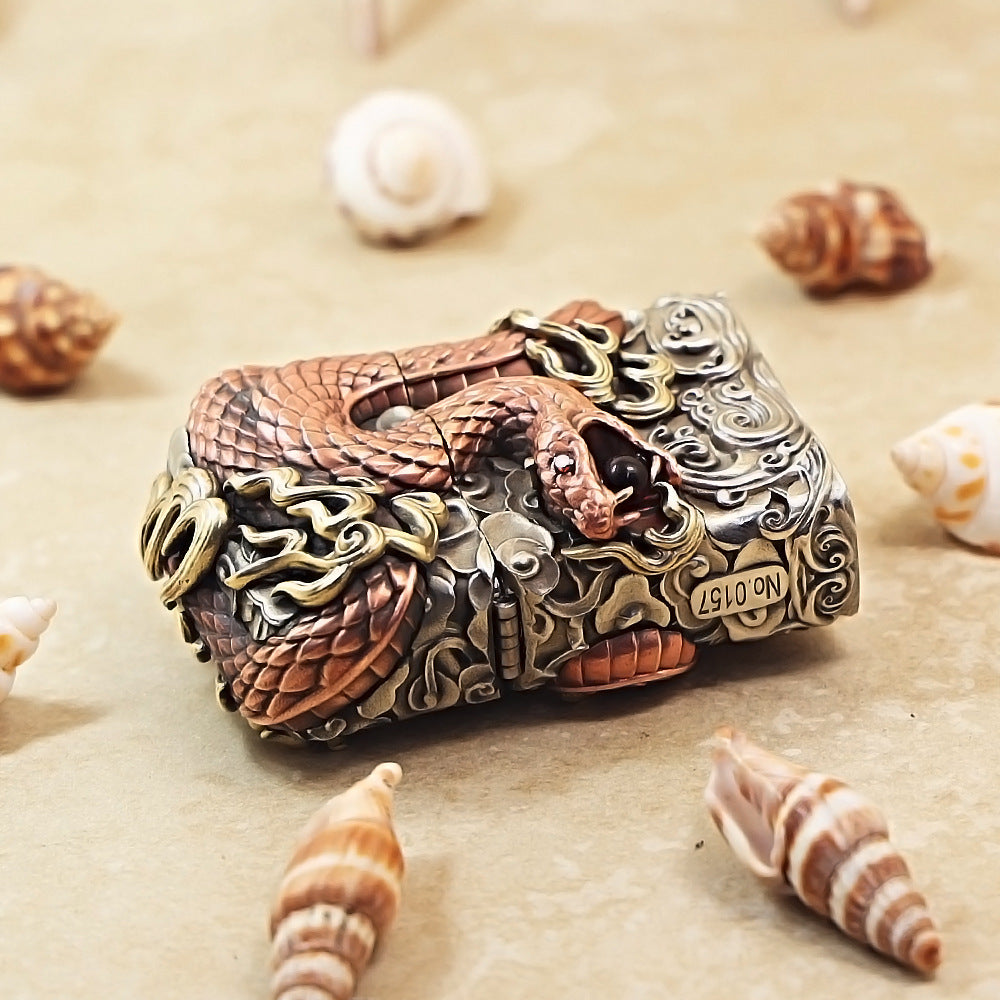 Zippo Brass-Plated 3D Relief Snake Sculpture 205-DS364