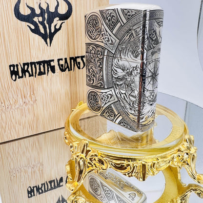 Zippo Armor Sterling Silver Lighter – Hand-Engraved Apocalypse Mythos