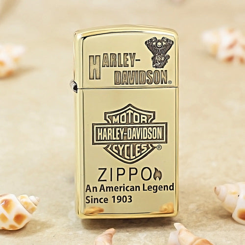 Zippo Slim Gold-Plated Harley-Davidson DS435