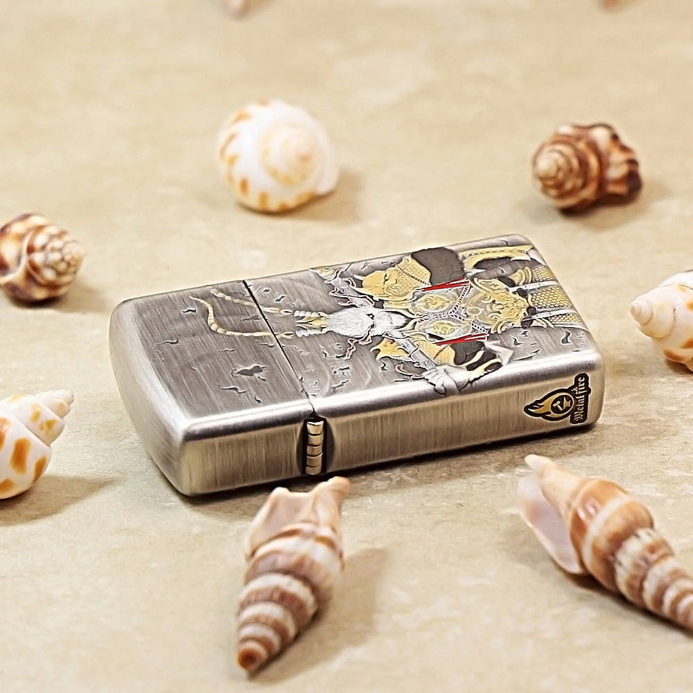 Zippo Slim Silver-Plated Shell-Sun Wukong Engraving DS360