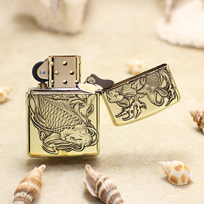 Zippo 3D Double-Sided Twin Carp & Lotus 168-DS456