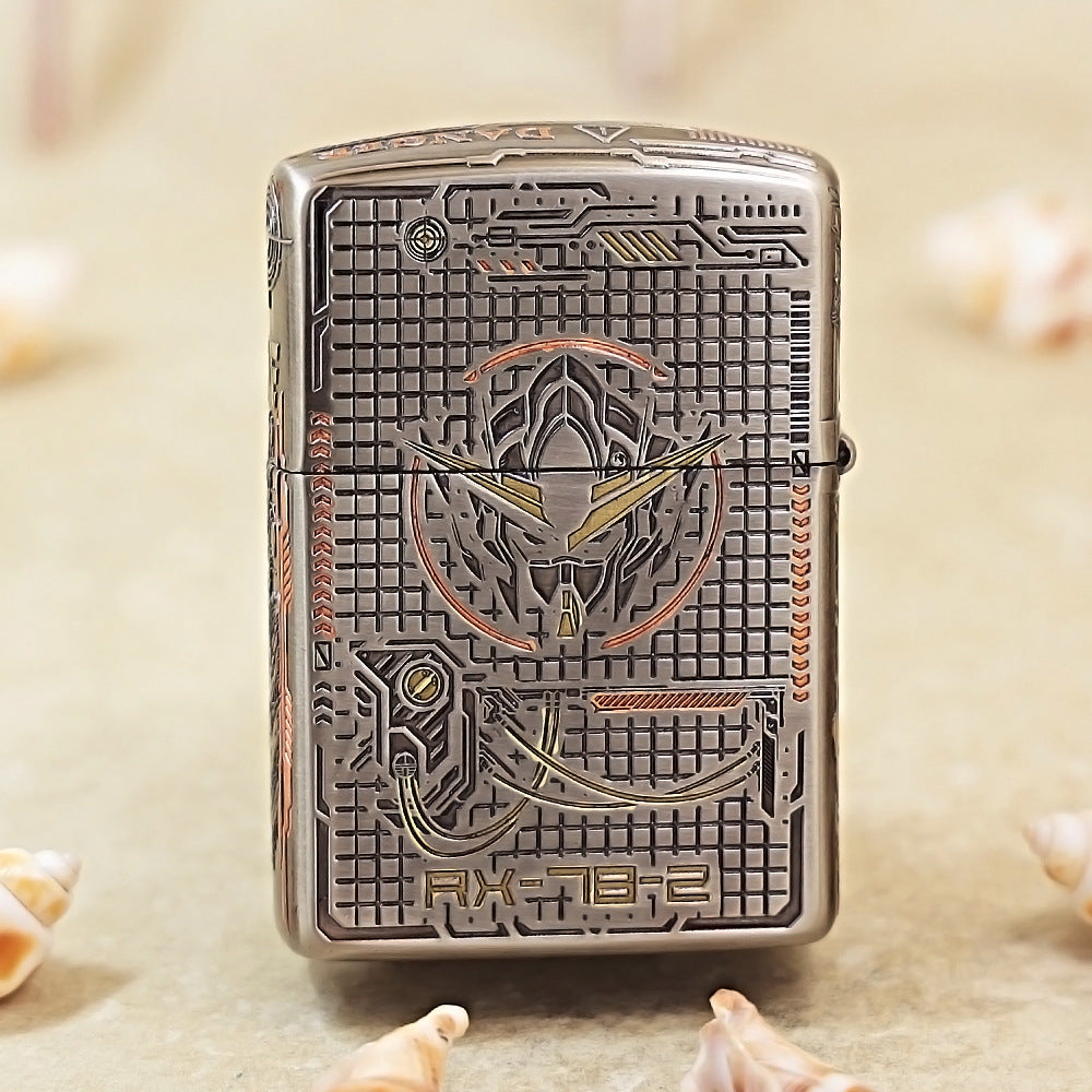 Zippo Armor Gundam Silver Dual-Tone Engraved 162-DS480
