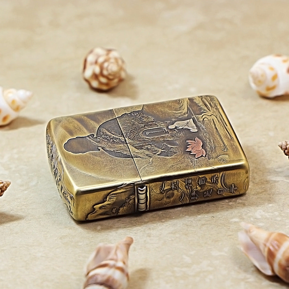Zippo Armor Gold-Plated Buddhist Relief 162-DS383