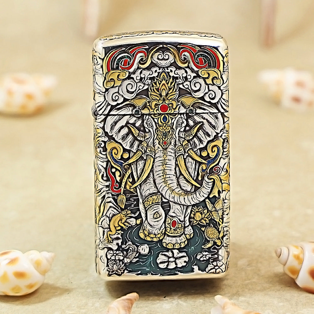 Zippo Metal-Plated Encased Auspicious Elephant DS324