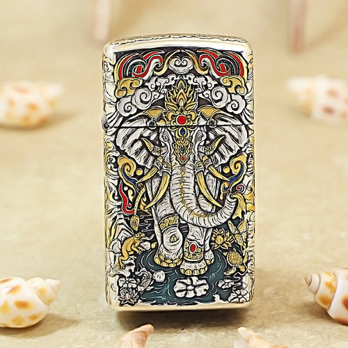 Zippo Metal-Plated Encased Auspicious Elephant DS324