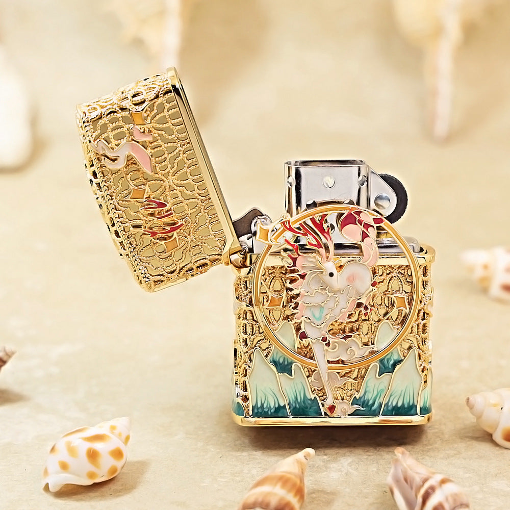 Zippo Gold-Plated Exquisite 'Deer of Luck' 205-DS368