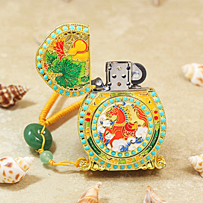 Zippo Galloping Horse Pattern & Feng Shui Gourd DS341