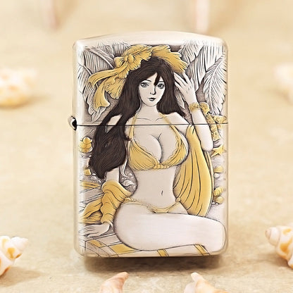 Zippo Engraved Beach Beauty Design DS190