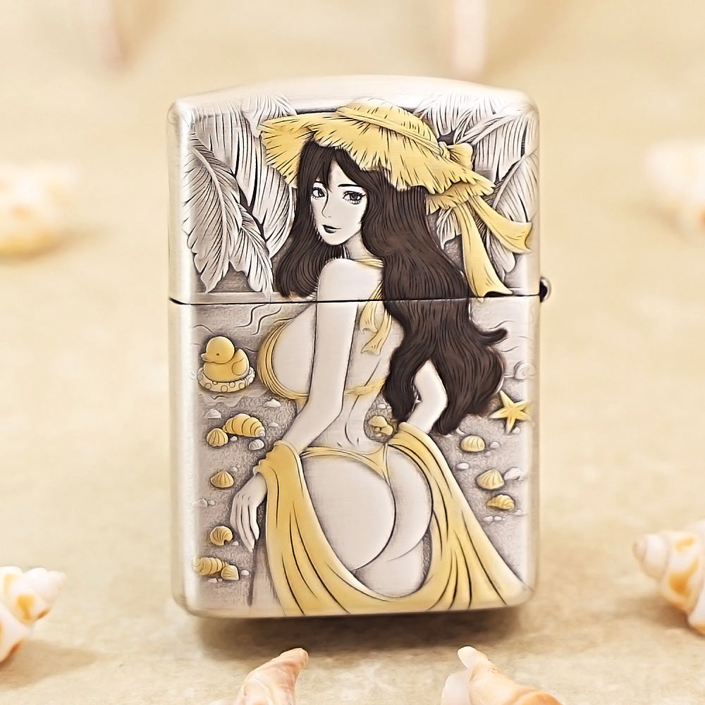 Zippo Engraved Beach Beauty Design DS190