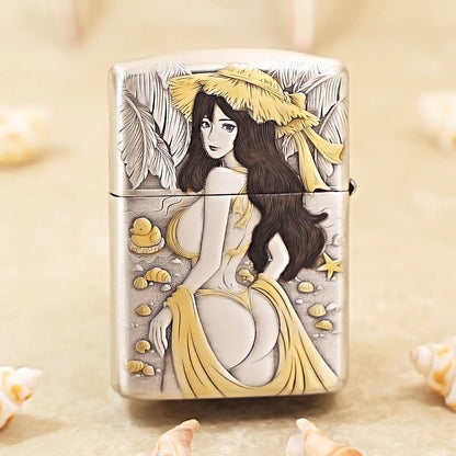 Zippo Engraved Beach Beauty Design DS190