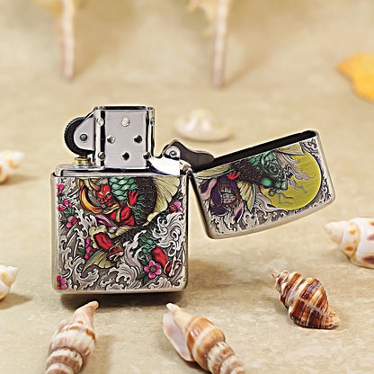 Zippo Painted Carp Leaping Over the Dragon's Gate 162-DS214