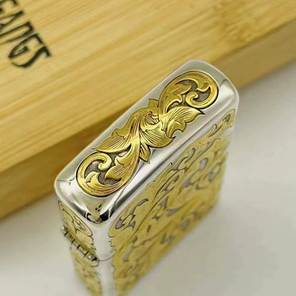 Zippo Armor Sterling Silver Hand-Engraved "Tang Grass Fairy" with 24K Gold
