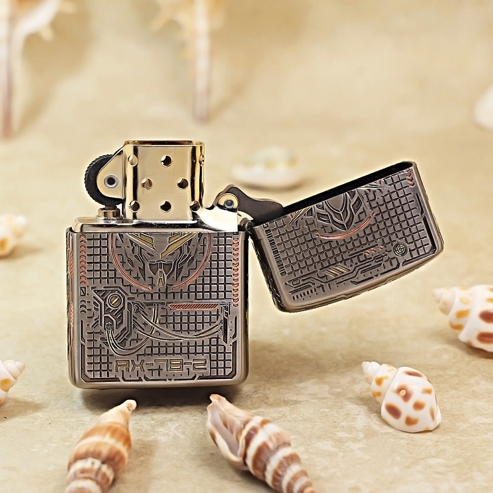 Zippo Armor Gundam Silver Dual-Tone Engraved 162-DS480