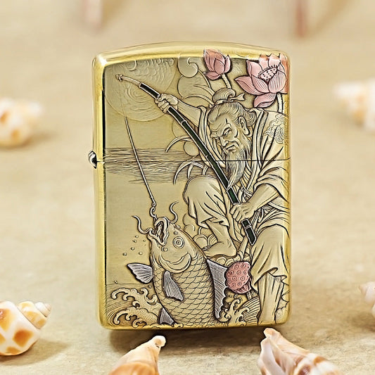 Zippo 3D Embossed Ocean Life & Fishing Tale 168-DS410