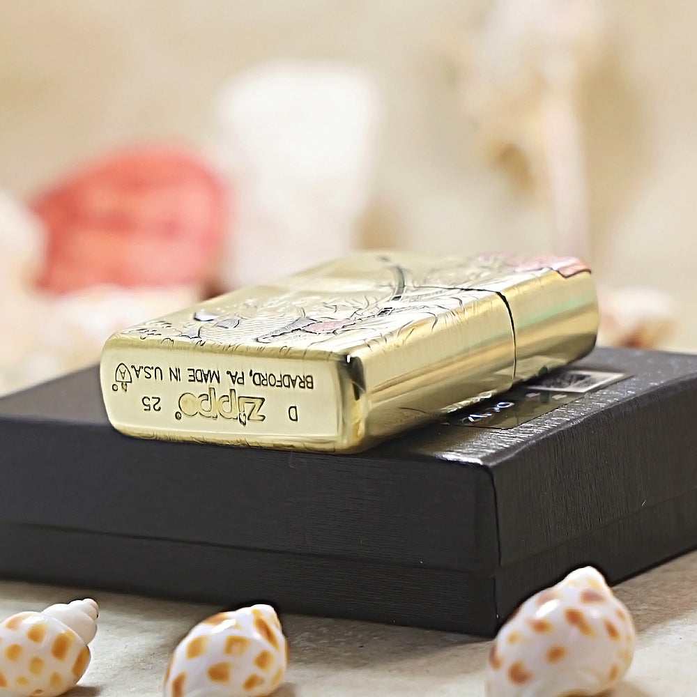 Zippo 3D Embossed Ocean Life & Fishing Tale 168-DS410