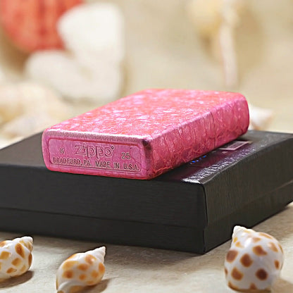 Zippo Red Crackled Ice Pattern 205-DS472