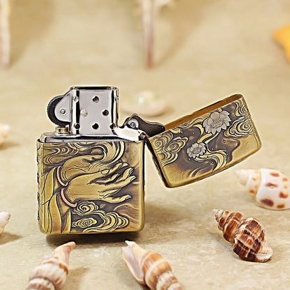Zippo Armor Gold-Plated Buddhist Relief 162-DS383