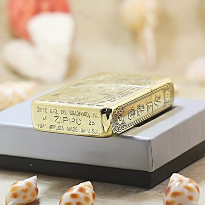 Zippo Fine Engraved Fu Lu Horse DS407