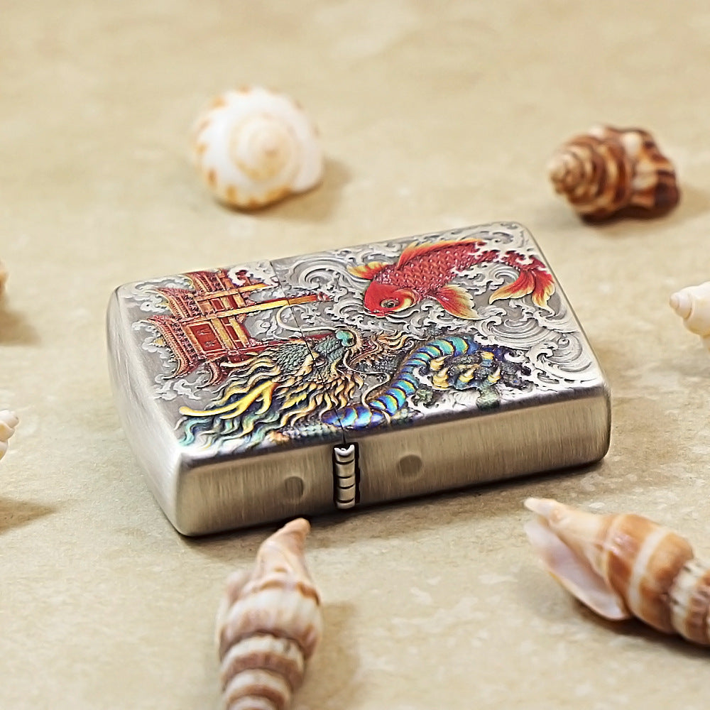 Zippo Painted Carp Leaping Over the Dragon's Gate 162-DS214