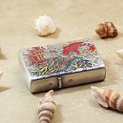 Zippo Painted Carp Leaping Over the Dragon's Gate 162-DS214