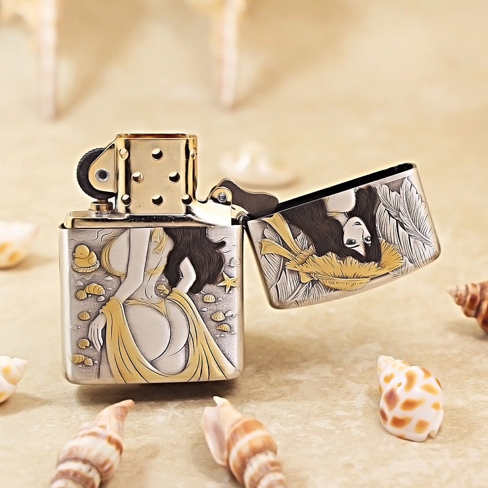 Zippo Engraved Beach Beauty Design DS190