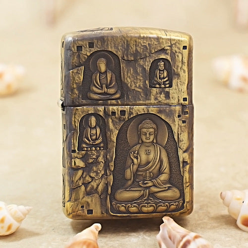 Zippo Armor Buddhist Cave Architecture Engraved 169-DS437