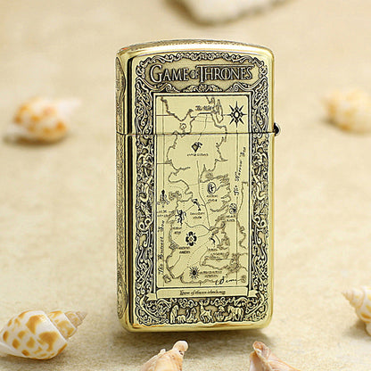 Zippo Slim Gold-Plated 'A Song of Ice and Fire' DS436