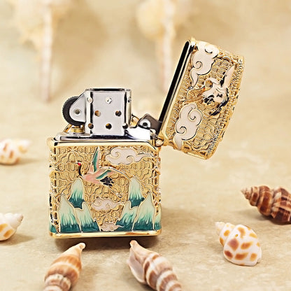 Zippo Gold-Plated Exquisite 'Deer of Luck' 205-DS368