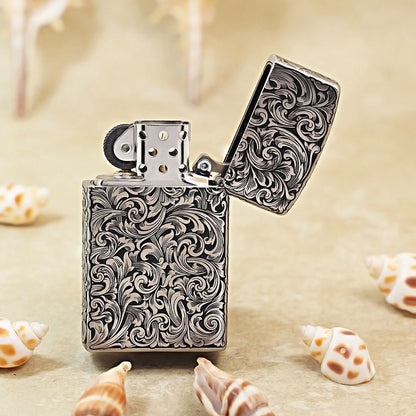Zippo Slim Two-Tone Arabesque Engraved DS353