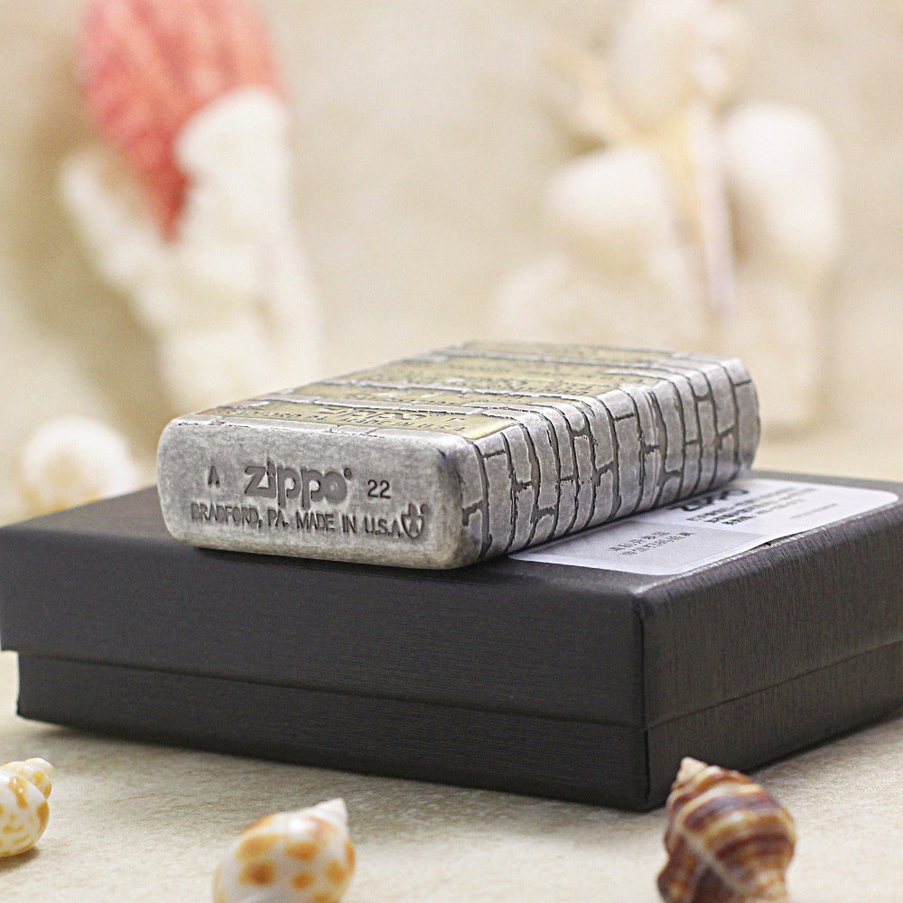 Zippo Armor Two-Tone Antique Silver Lighter – 5-Generation Bottom Stamp Edition 162-DS260