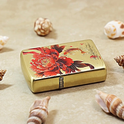Zippo Armor 3D Engraved Peony & Koi Fish Edition 162-DS400