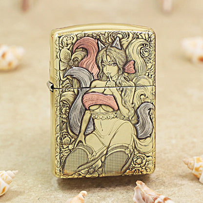 Zippo Intricately Engraved 3D Nine-Tailed Fox Maiden 168-DS445