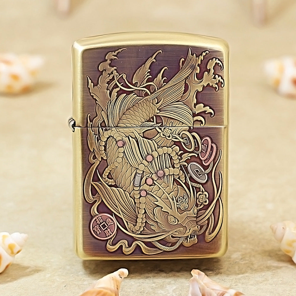Zippo Exquisite 'Carp Turning into Dragon' 3D Relief 168-DS386