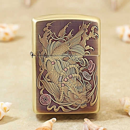 Zippo Exquisite 'Carp Turning into Dragon' 3D Relief 168-DS386