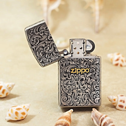 Zippo Slim Two-Tone Arabesque Engraved DS353