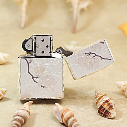Zippo Silver-Plated Double-Sided Magnolia Embossing 205-DS221