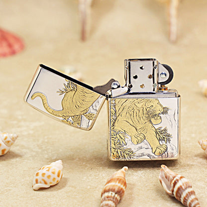 Zippo 162 Dual-Tone Mighty Tiger Zodiac Animal Series 162-DS101