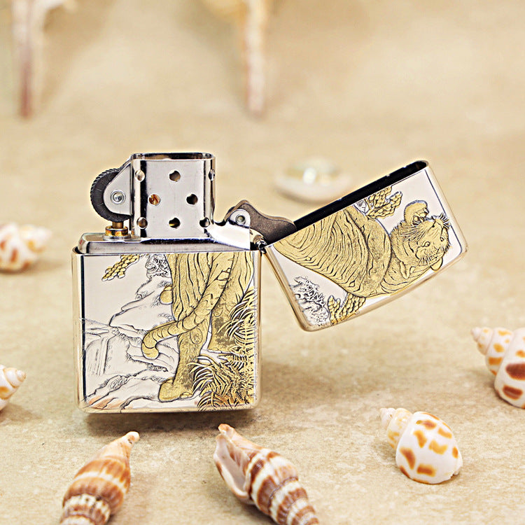 Zippo 162 Dual-Tone Mighty Tiger Zodiac Animal Series 162-DS101