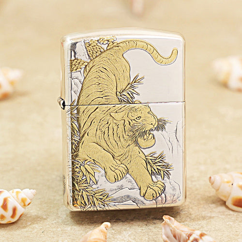 Zippo 162 Dual-Tone Mighty Tiger Zodiac Animal Series 162-DS101