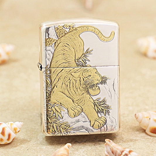 Zippo 162 Dual-Tone Mighty Tiger Zodiac Animal Series 162-DS101