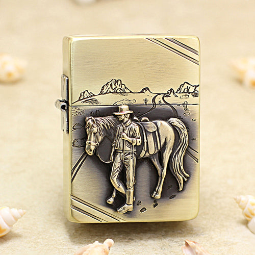 Zippo 1935 Replica Antique Brass 'Marlboro Horseman' - CC09