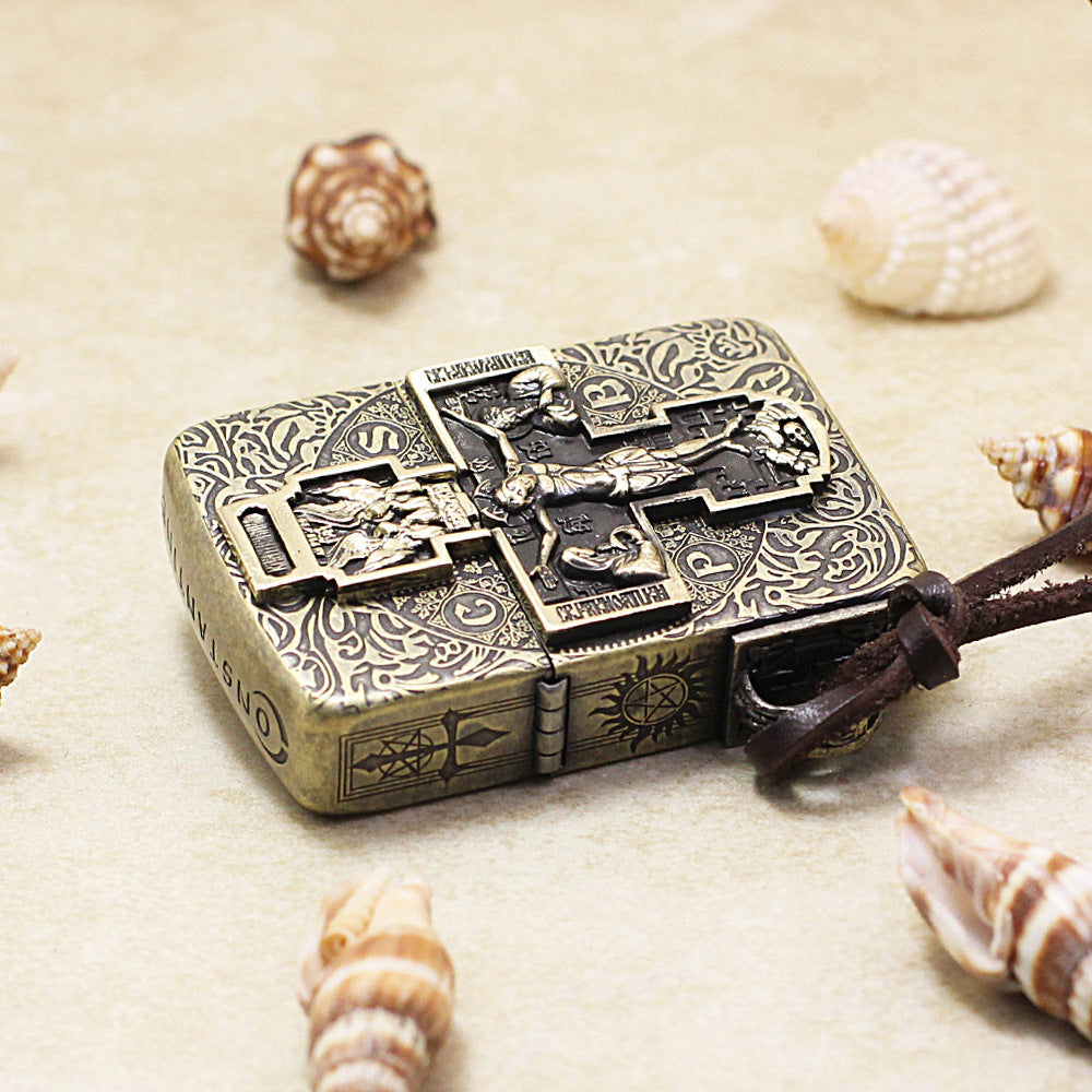 Zippo 1941 Replica Antique Brass 'Orthodox Redemption Cross' - CC10