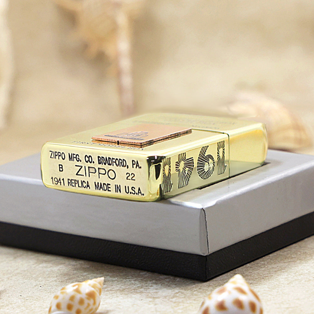 Zippo 1941 Replica High Polish Brass 'First Model Box' - CC34