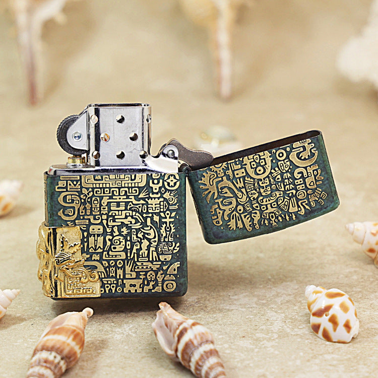 Zippo 'Ancient Maya' Deep Carve with Emblem - DS124
