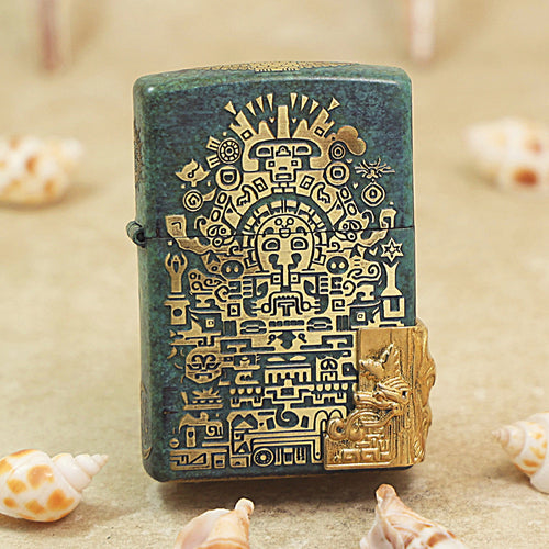 Zippo 'Ancient Maya' Deep Carve with Emblem - DS124