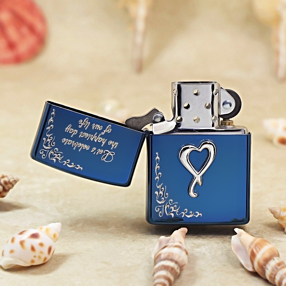 Zippo Anniversary Ribbon Heart (Blue Ice Silver Heart) - JP14