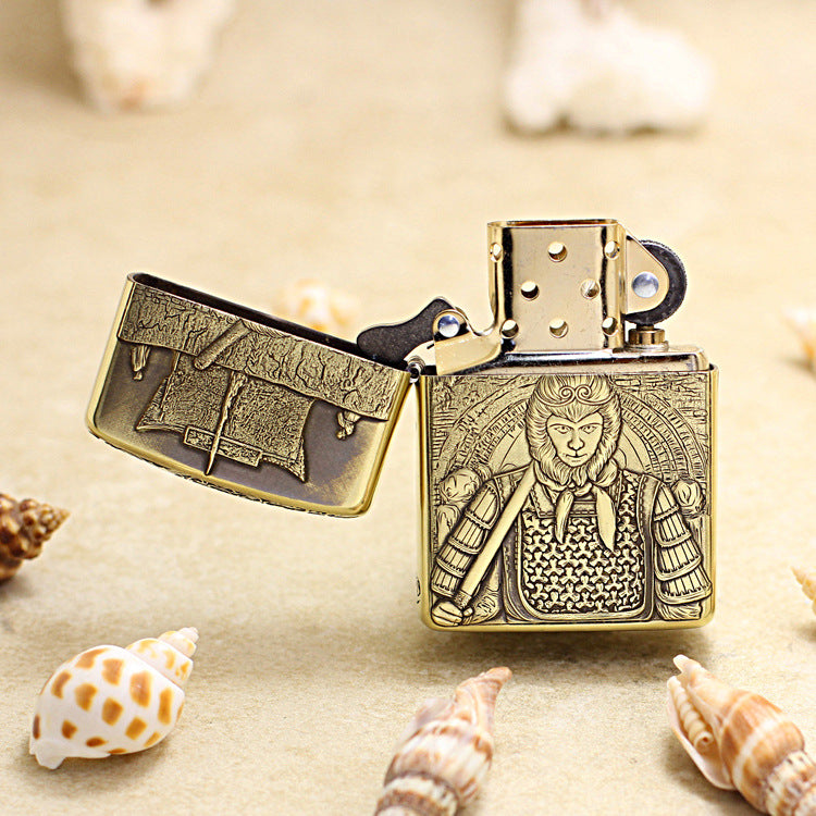 Zippo Antique Brass A Life's True Love Sun Wukong Relief - CC109