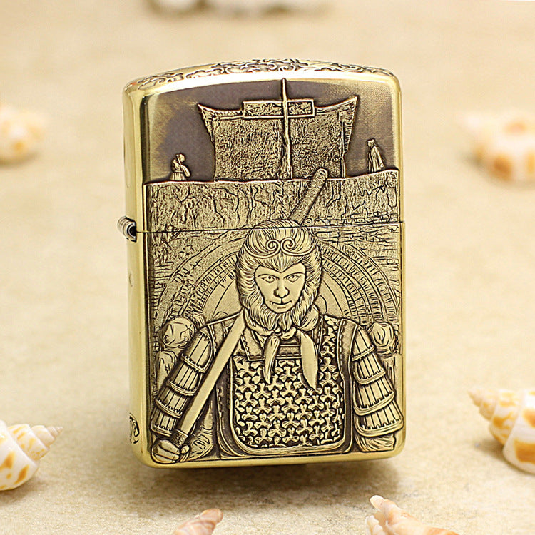 Zippo Antique Brass A Life's True Love Sun Wukong Relief - CC109